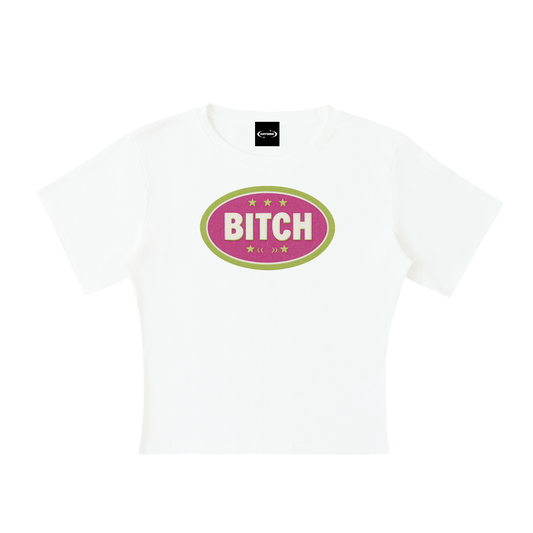 Baby Tee ICE / S BITCH BADGE Baby Tee ~ GAYSBIE PREMIUM MATERIALS