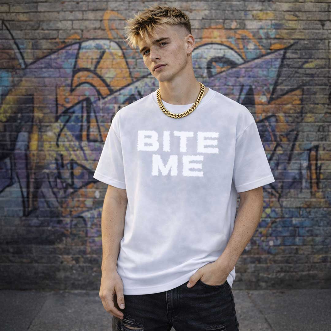 BITE ME Sunfade Premium Oversized Tee ~ GAYSBIE
