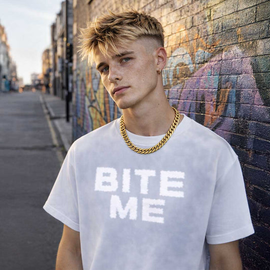 BITE ME Sunfade Premium Oversized Tee ~ GAYSBIE