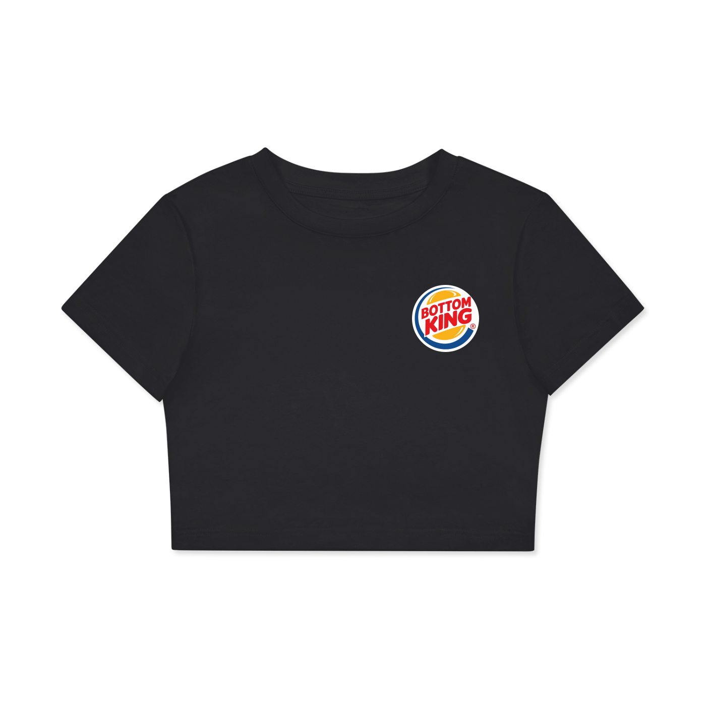 Crop Tee MIDNIGHT / XS BOTTOM KING BURGER Crop Tee ~ GAYSBIE PREMIUM MATERIALS
