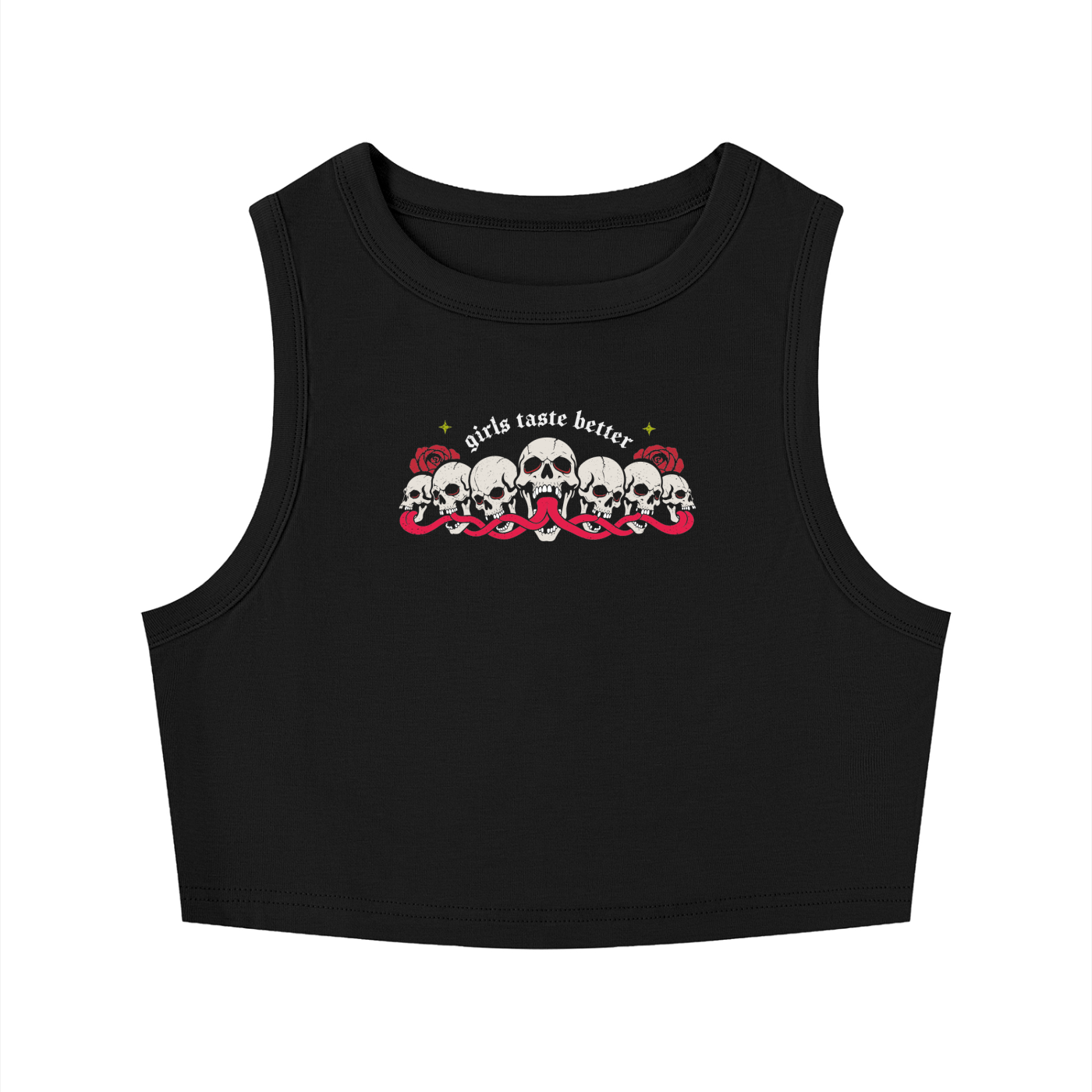 Girls Taste Better Goth Crop Tank - GAYSBIE Black Tank Top 2026