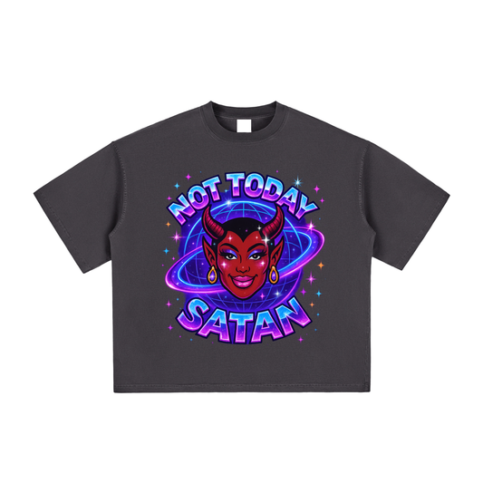 NOT TODAY SATAN Boxy Mesh Tee ~ GAYSBIE
