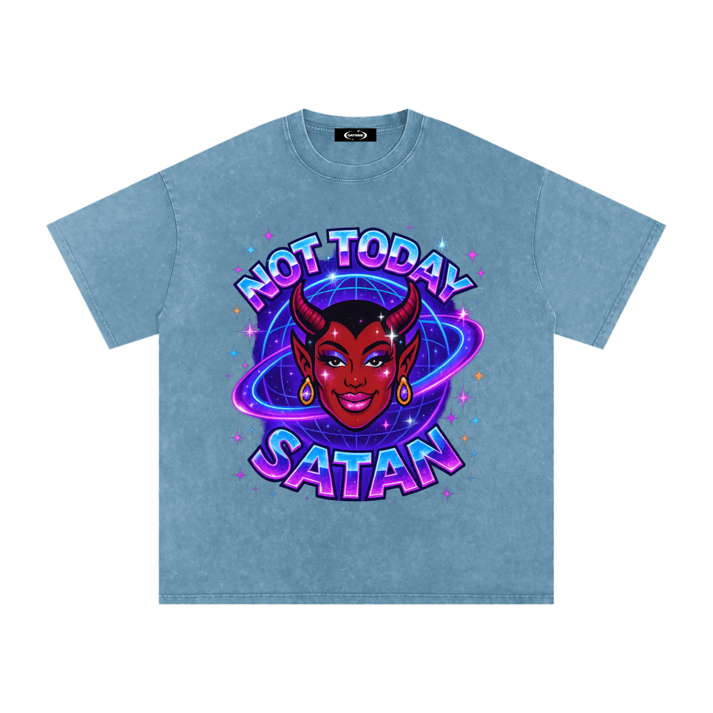 NOT TODAY SATAN Premium Oversized Tee ~ GAYSBIE