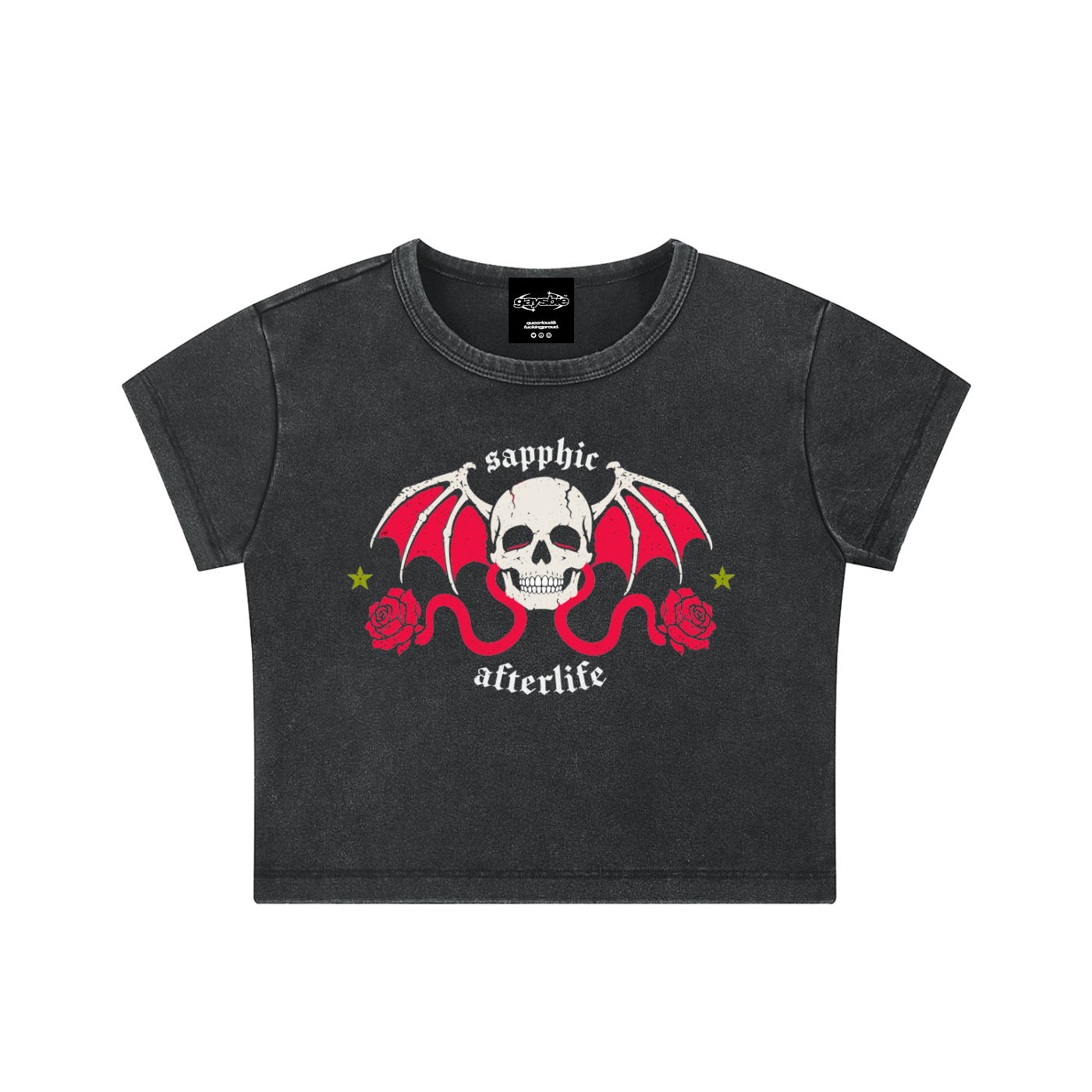 sapphic afterlife goth Wash Crop ~ GAYSBIE