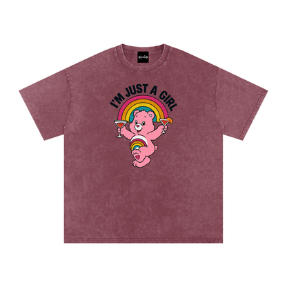 I'M JUST A GIRL BEAR Premium Oversized Tee ~ GAYSBIE