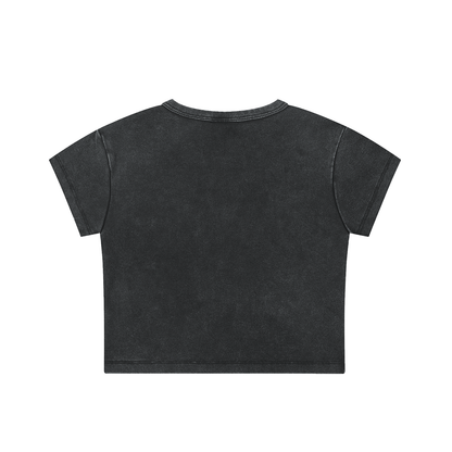 Sapphic Venom Goth Wash Crop Tee - Queer Crop Top GAYSBIE