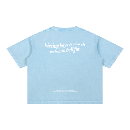 KISSING BOYS IS WORTH GOING TO HELL FOR Tee ~ GAYSBIE