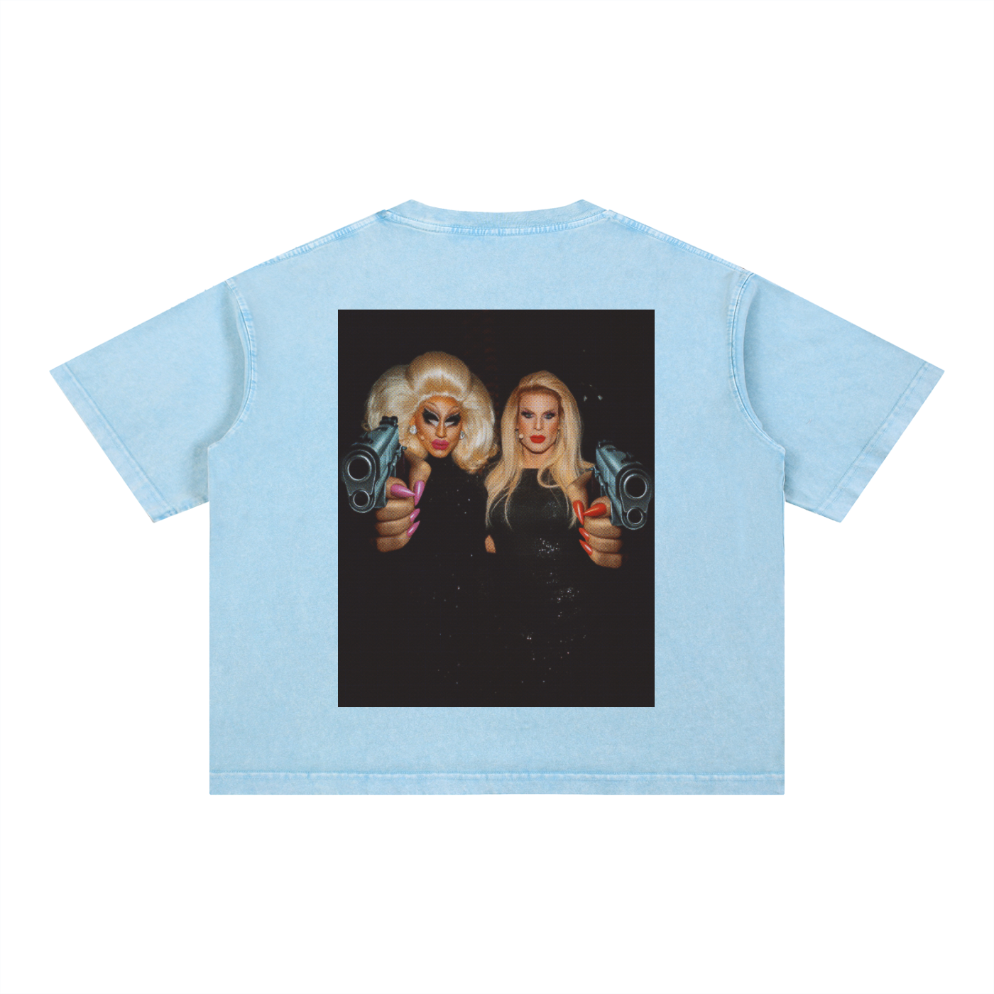 Trixie & Katya Gun Heavy Washed Boxy Tee ~ GAYSBIE