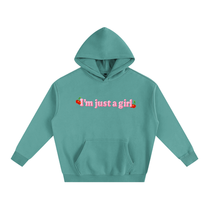 I'm Just A Girl Cherry Heavy Fleece Hoodie ~ GAYSBIE