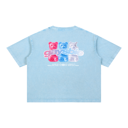 🏳️‍⚧️GAYSBIE™  Gummy Mineral Washed Boxy Tee