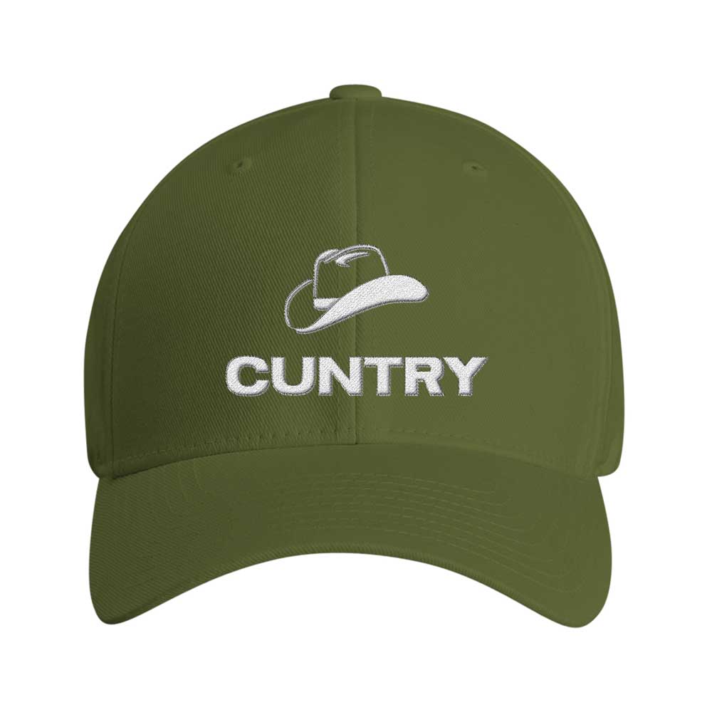 Baseball Cap OLIVE / L-XL CUNTRY  Embroidered Cap ~ GAYSBIE GAYSBIE SHOP