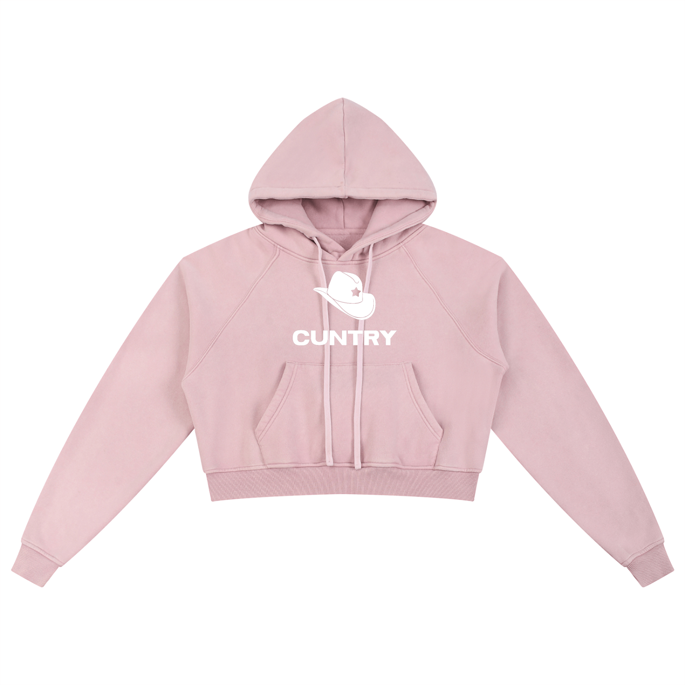 Light Pink / S CUNTRY Premium Cropped Hoodie ~ GAYSBIE ODMPOD
