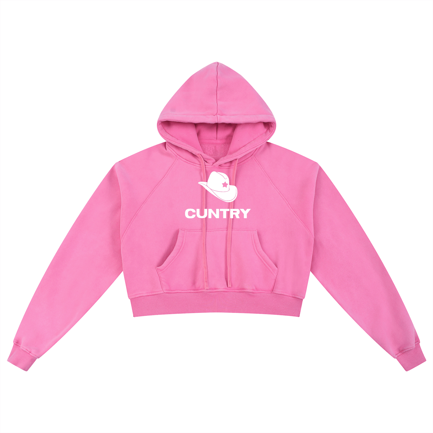 Pink / S CUNTRY Premium Cropped Hoodie ~ GAYSBIE ODMPOD