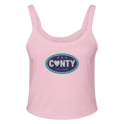 Ribbed Tank BLUSH / XS CUNTY BADGE Baby Ribbed Tank ~ GAYSBIE PREMIUM MATERIALS