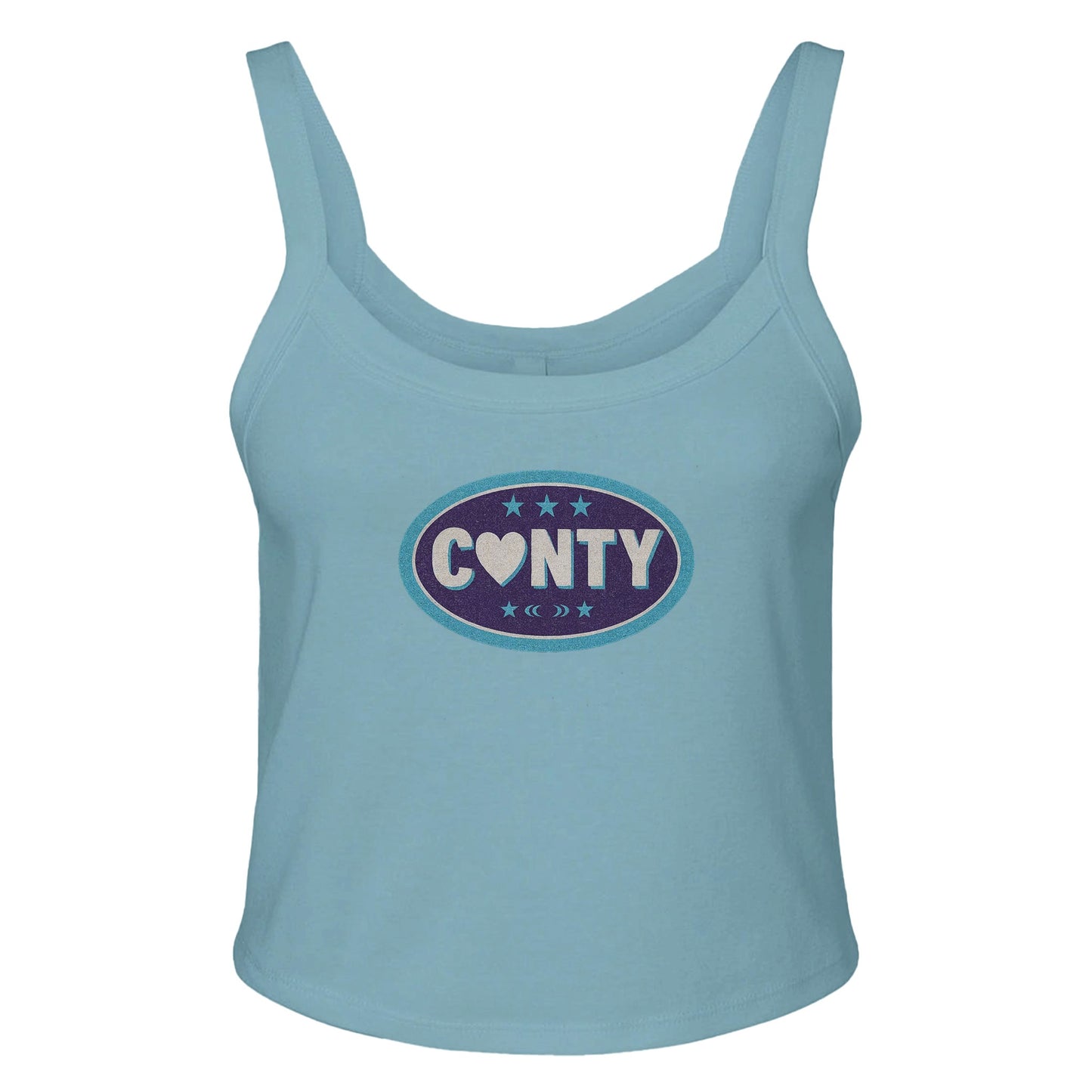Ribbed Tank SKY / XS CUNTY BADGE Baby Ribbed Tank ~ GAYSBIE PREMIUM MATERIALS