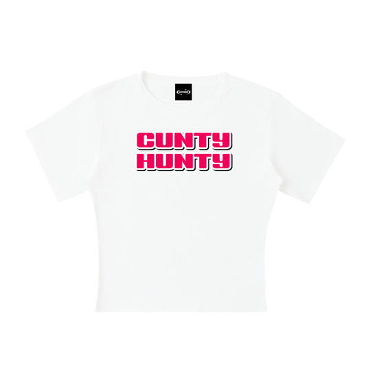 Baby Tee White / S CUNTY HUNTY Baby Tee ~ GAYSBIE PREMIUM MATERIALS