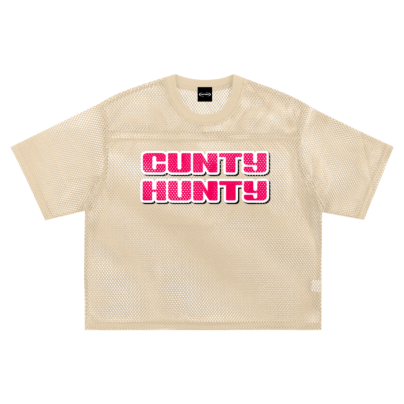 Mesh Tee PEACHY / S CUNTY HUNTY Boxy Mesh Tee ~ GAYSBIE PREMIUM MATERIALS