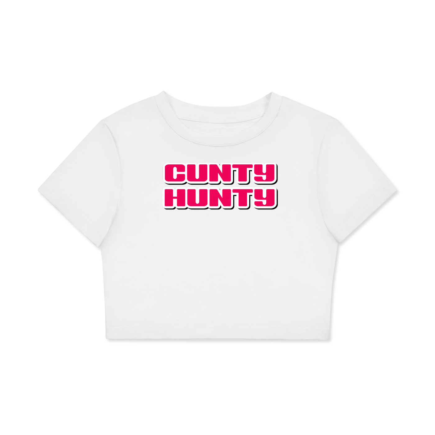 Crop Tee ICE / XS CUNTY HUNTY Crop Tee ~ GAYSBIE PREMIUM MATERIALS