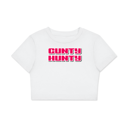 Crop Tee ICE / XS CUNTY HUNTY Crop Tee ~ GAYSBIE PREMIUM MATERIALS