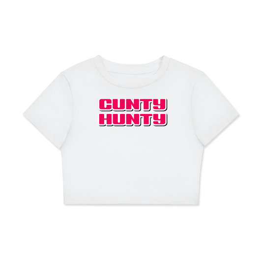 Crop Tee ICE / XS CUNTY HUNTY Crop Tee ~ GAYSBIE PREMIUM MATERIALS