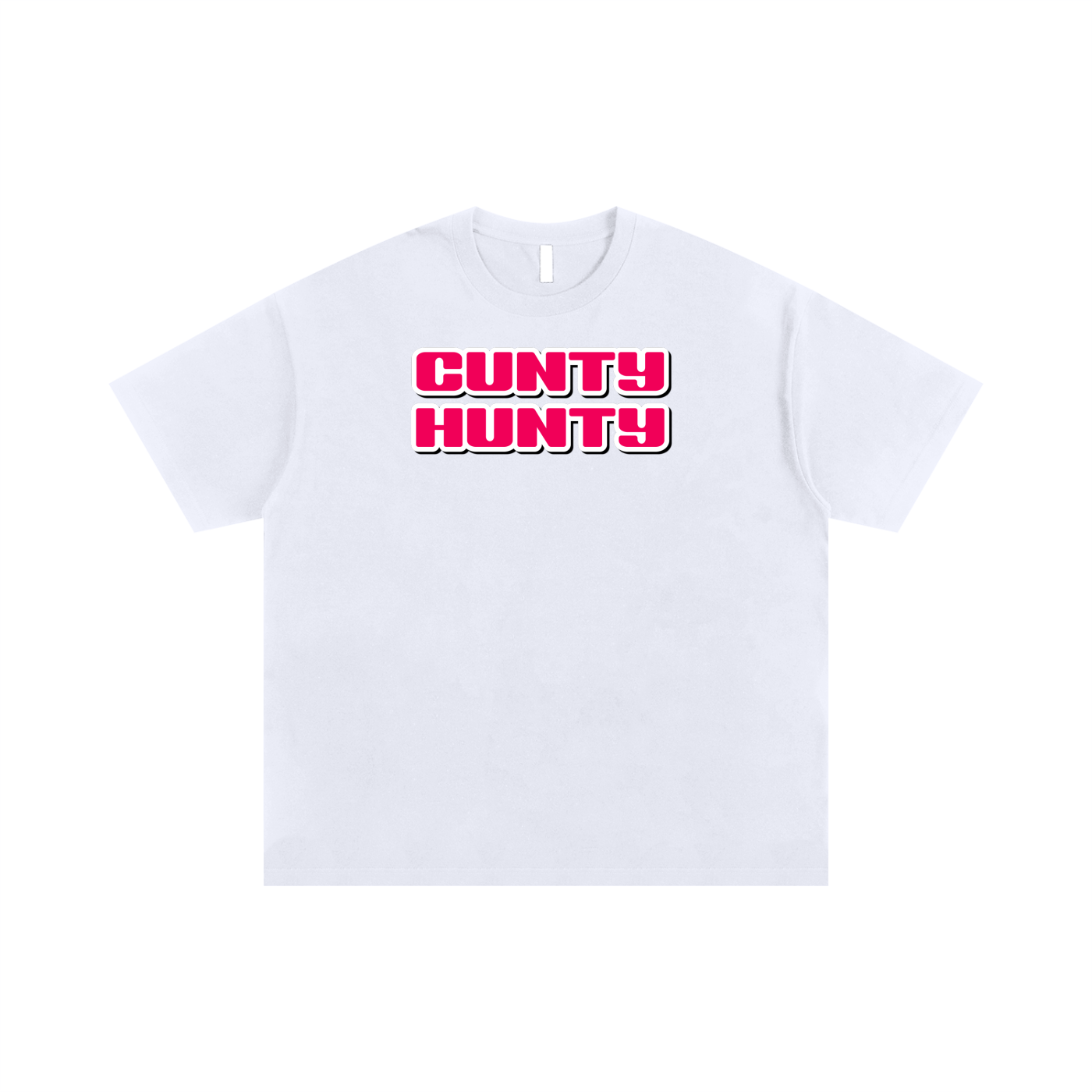 Oversize Tee White / S CUNTY HUNTY Oversize Signature Tee ~ GAYSBIE PREMIUM MATERIALS
