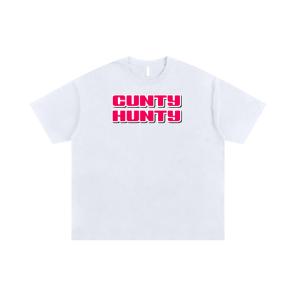 Oversize Tee White / S CUNTY HUNTY Oversize Signature Tee ~ GAYSBIE PREMIUM MATERIALS