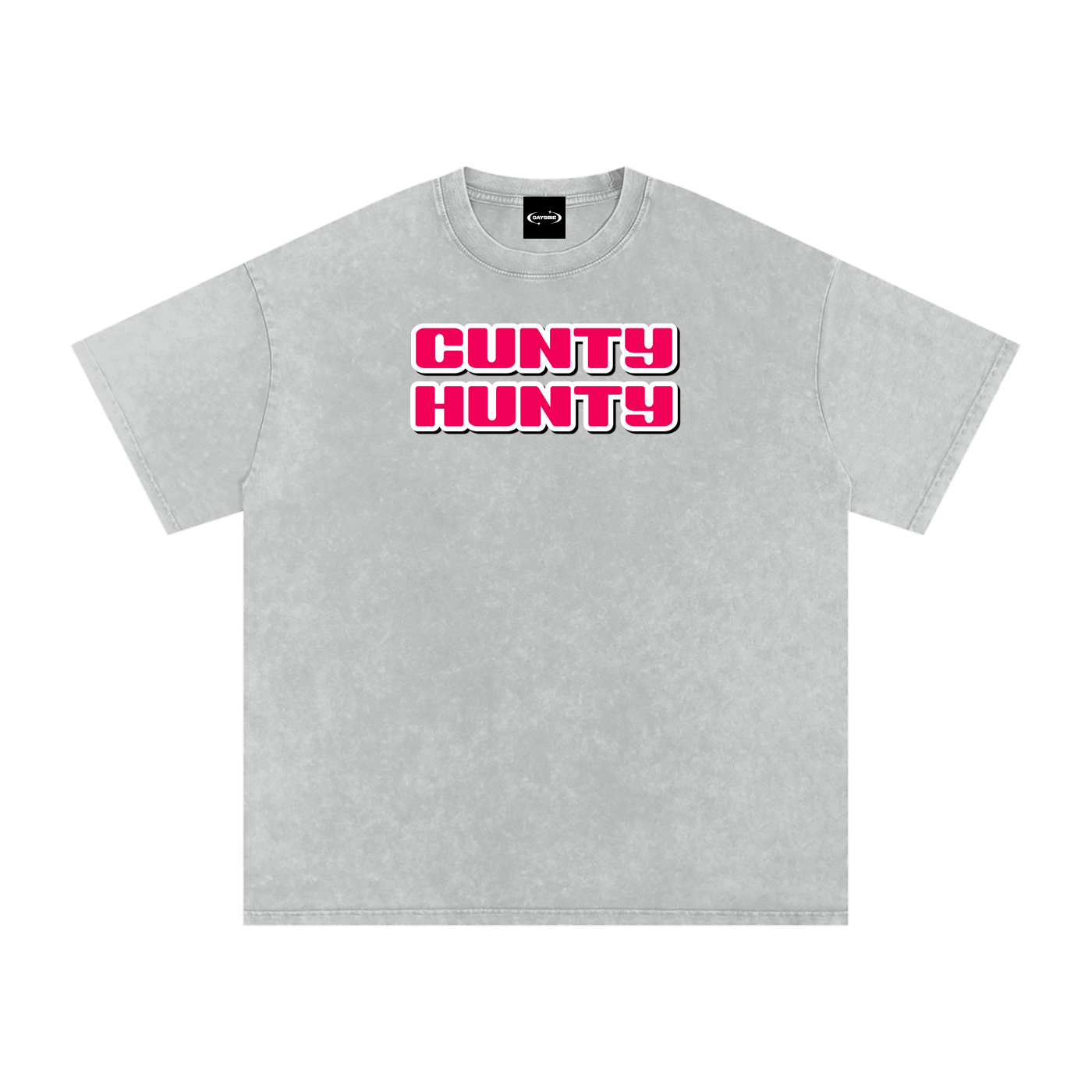 Oversize Tee SMOKE / S CUNTY HUNTY Premium Oversized Tee ~ GAYSBIE PREMIUM MATERIALS