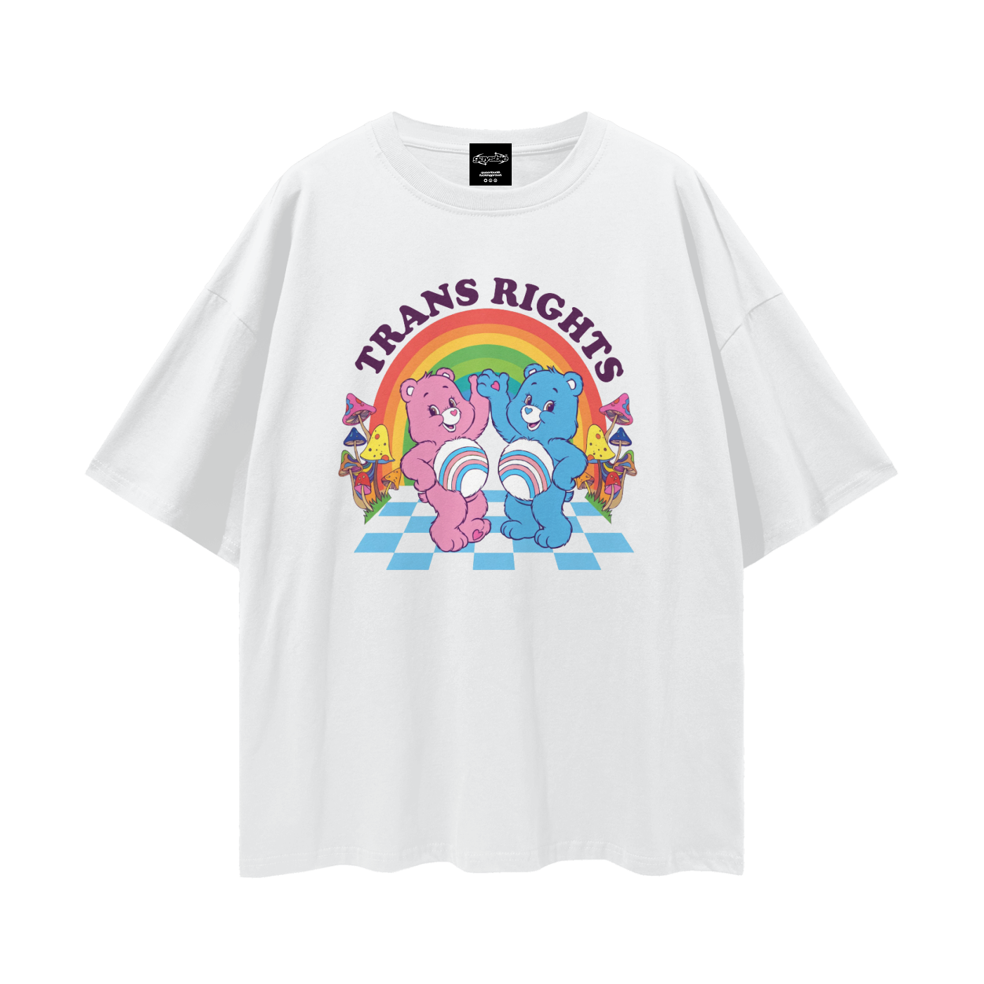 TRANS RIGHTS Pride Oversize Loose Drop Shoulder Tee ~ GAYSBIE