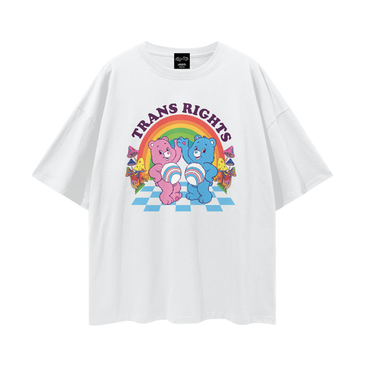 TRANS RIGHTS Pride Oversize Loose Drop Shoulder Tee ~ GAYSBIE