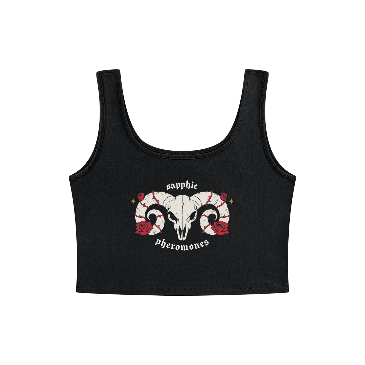 sapphic pheromones goth Strap Crop Tank ~ GAYSBIE
