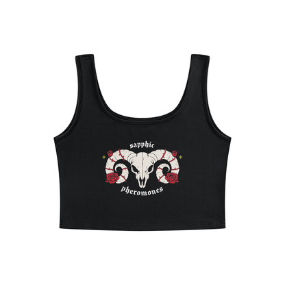 sapphic pheromones goth Strap Crop Tank ~ GAYSBIE