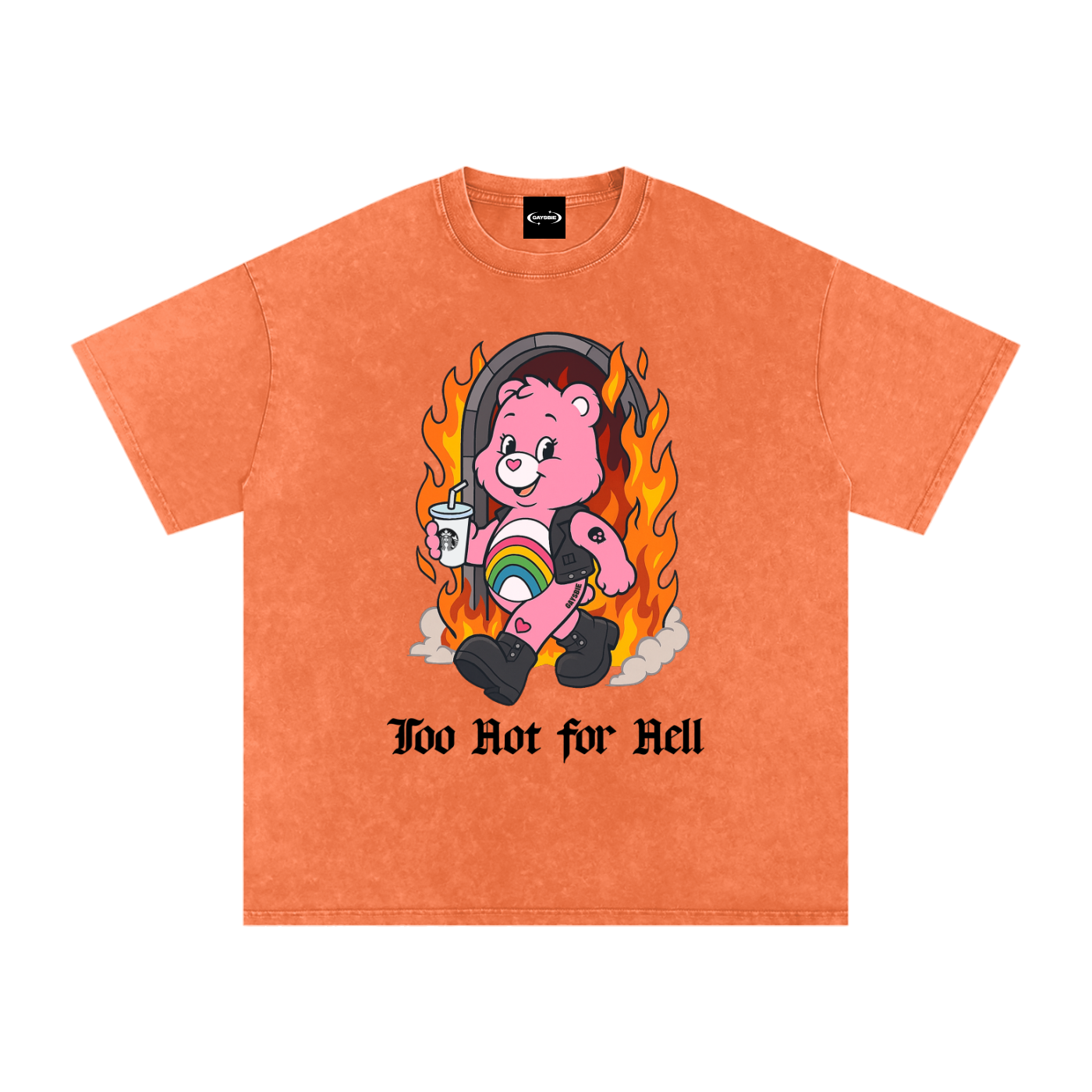 TOO HOT FOR HELL BEAR Premium Oversized Tee ~ GAYSBIE