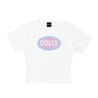 Baby Tee ICE / S DOLLS BADGE Baby Tee ~ GAYSBIE PREMIUM MATERIALS