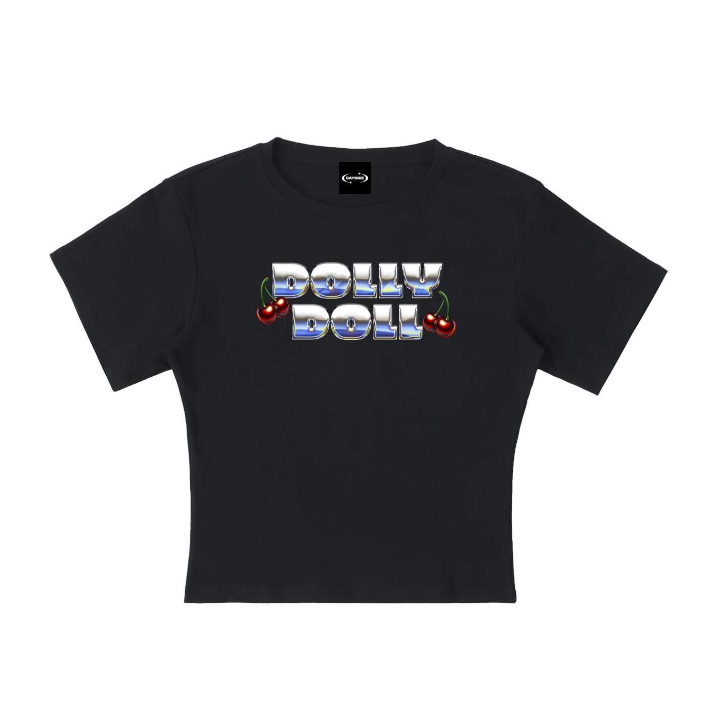 Baby Tee MIDNIGHT / S DOLLY DOLL Metallic Baby Tee ~ GAYSBIE PREMIUM MATERIALS
