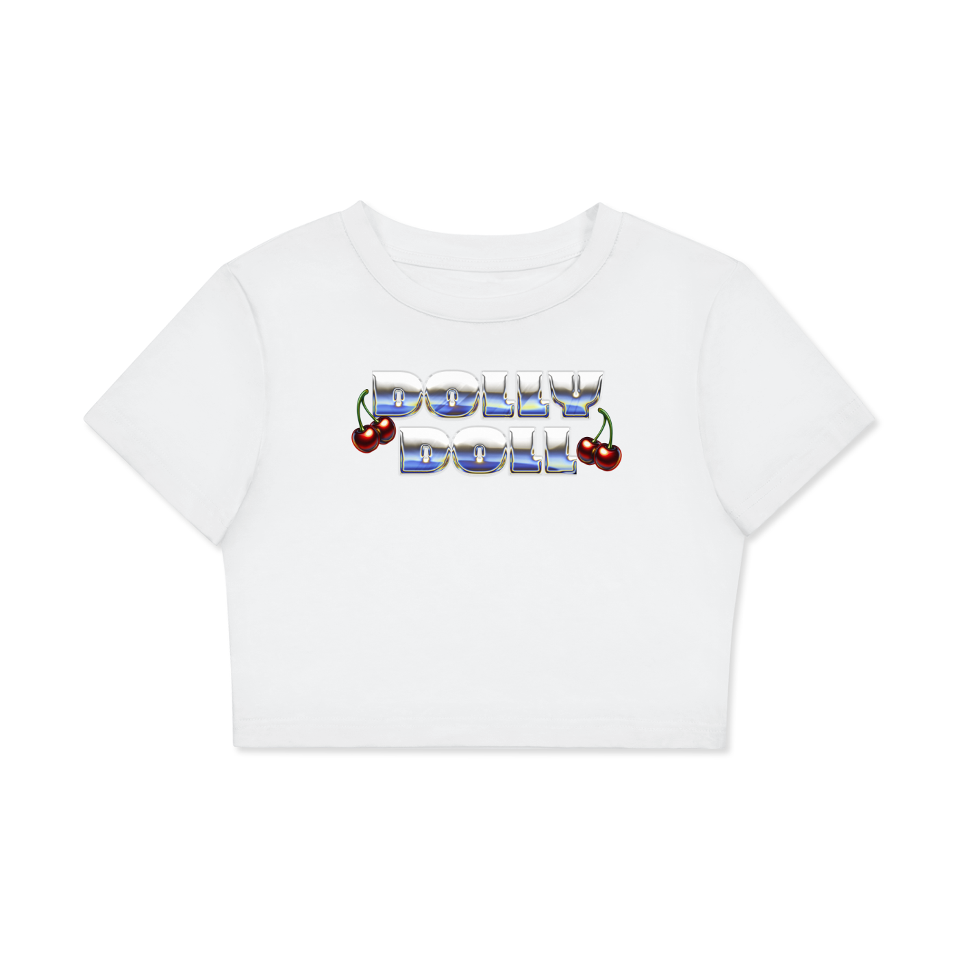 Crop Tee ICE / XS DOLLY DOLL Metallic Crop Tee ~ GAYSBIE PREMIUM MATERIALS