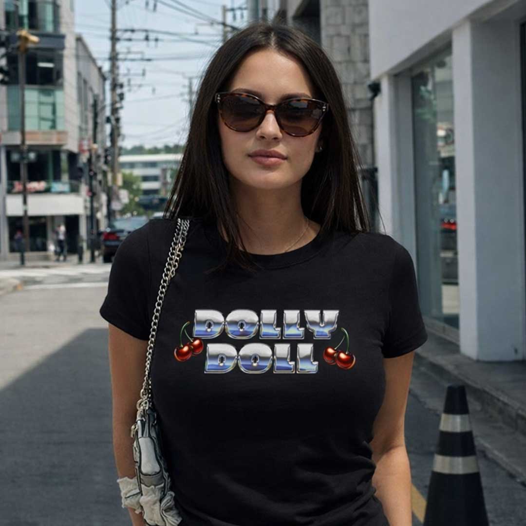 DOLLY DOLL Metallic Baby Tee ~ GAYSBIE