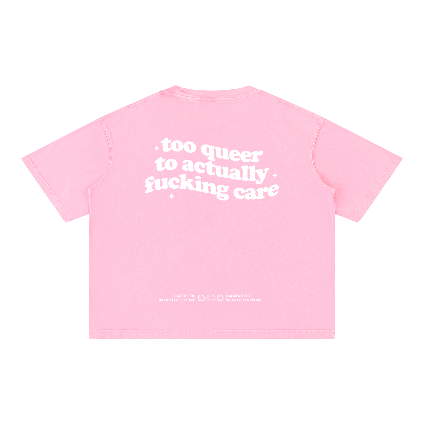 too queer to actually fucking care Tee ~ GAYSBIE