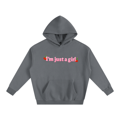 I'm Just A Girl Cherry Heavy Fleece Hoodie ~ GAYSBIE