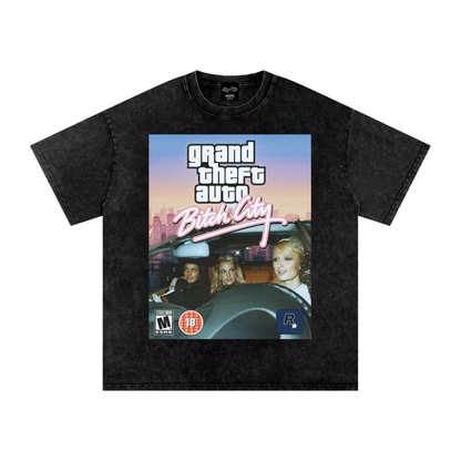 Grand Theft Auto Paris Lindsey Britney Oversize Signature Tee ~ GAYSBIE