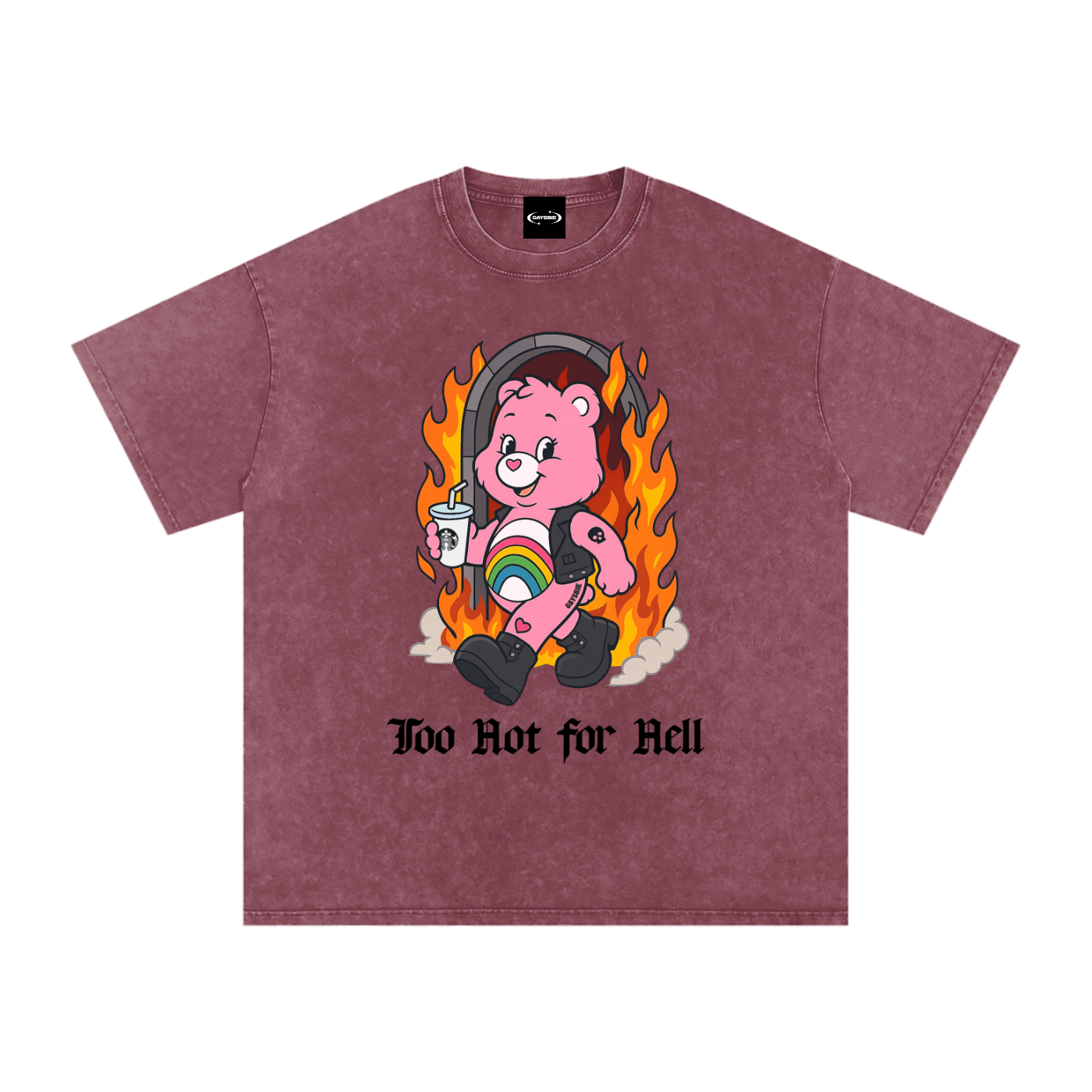 TOO HOT FOR HELL BEAR Premium Oversized Tee ~ GAYSBIE