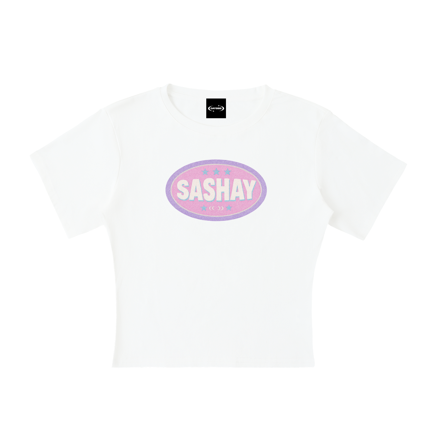 SASHAY BADGE Baby Tee ~ GAYSBIE