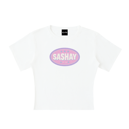 SASHAY BADGE Baby Tee ~ GAYSBIE