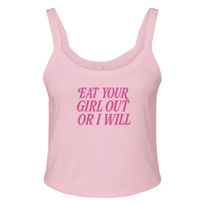 Ribbed Tank BUBBLEGUM / XS EAT YOUR GIRL OUT Baby Ribbed Tank ~ GAYSBIE PREMIUM MATERIALS