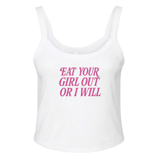 Ribbed Tank ICE / XS EAT YOUR GIRL OUT Baby Ribbed Tank ~ GAYSBIE PREMIUM MATERIALS