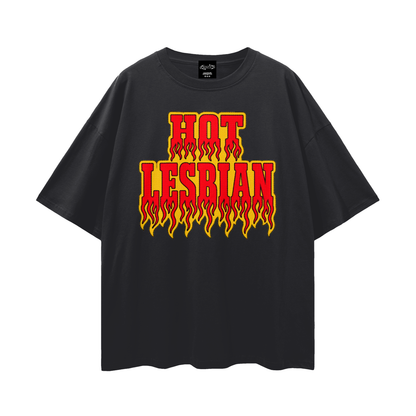 HOT LESBIAN Oversize Loose Drop Shoulder Tee ~ GAYSBIE