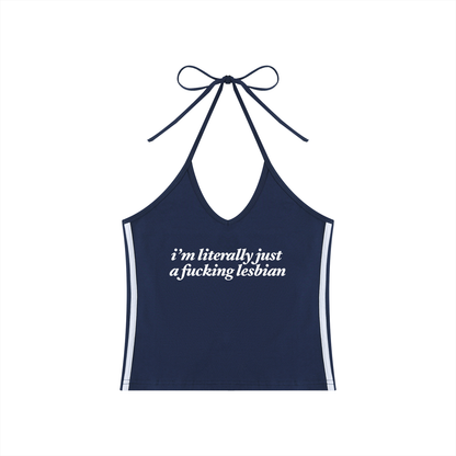 i'm literally just a fucking lesbian Crop Tank ~ GAYSBIE