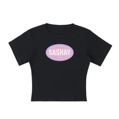 SASHAY BADGE Baby Tee ~ GAYSBIE