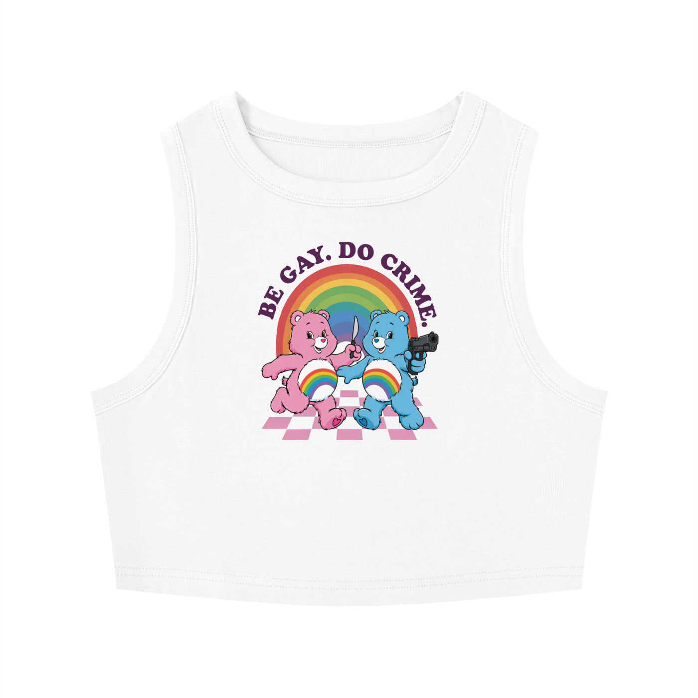 BE GAY DO CRIME BEARS Crop Tank ~ GAYSBIE