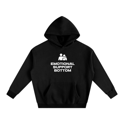 Premium Hood MIDNIGHT / S EMOTIONAL SUPPORT BOTTOM Heavy Fleece Hoodie ~ GAYSBIE PREMIUM MATERIALS