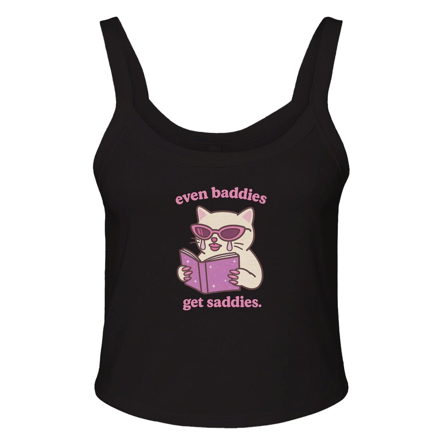 Ribbed Tank MIDNIGHT / XS Even Baddies Get Saddies Baby Ribbed Tank ~ GAYSBIE PREMIUM MATERIALS